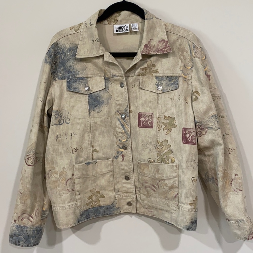 Chicos Design in Graphic Denim Jacket